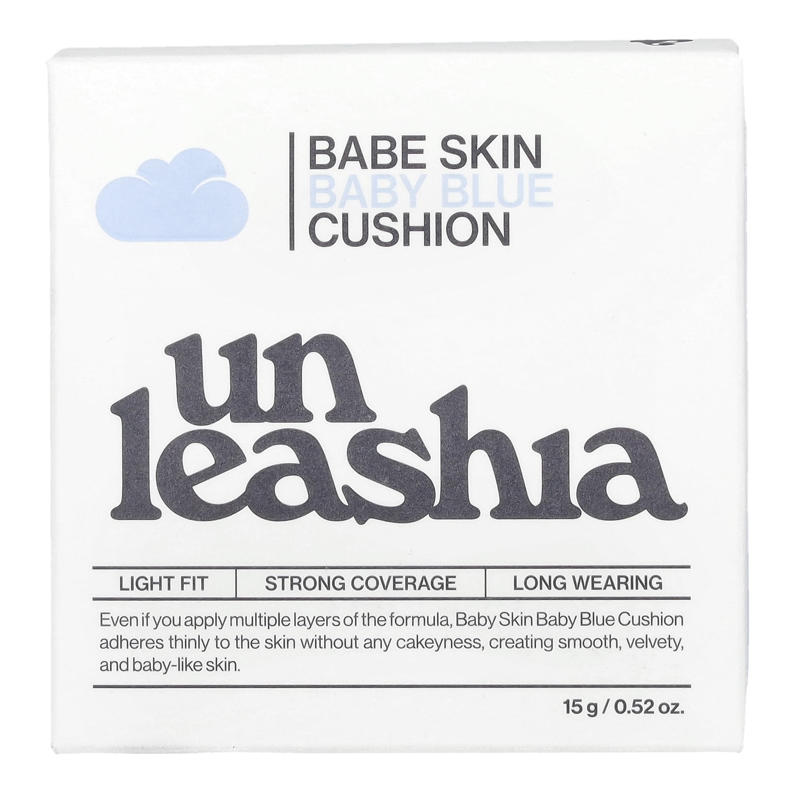 Unleashia Babe Skin, Baby Blue Cushion, SPF40/ PA++, 25N Good Night, 0.52 oz (15 g)