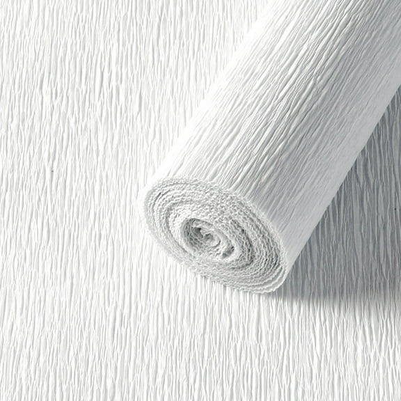 NAMZI 1 Roll Heavy Crepe Paper (19.7Inch Width x 8.2Ft Length), Color for Wedding/Birthday Decor & Handmade Crafts, White