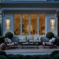 thumbnail image 3 of C Cattleya 20in. Matte Black Dusk to Dawn LED Outdoor Wall Lantern Sconces with Ripple Tempered Glass(2-Pack), 3 of 7
