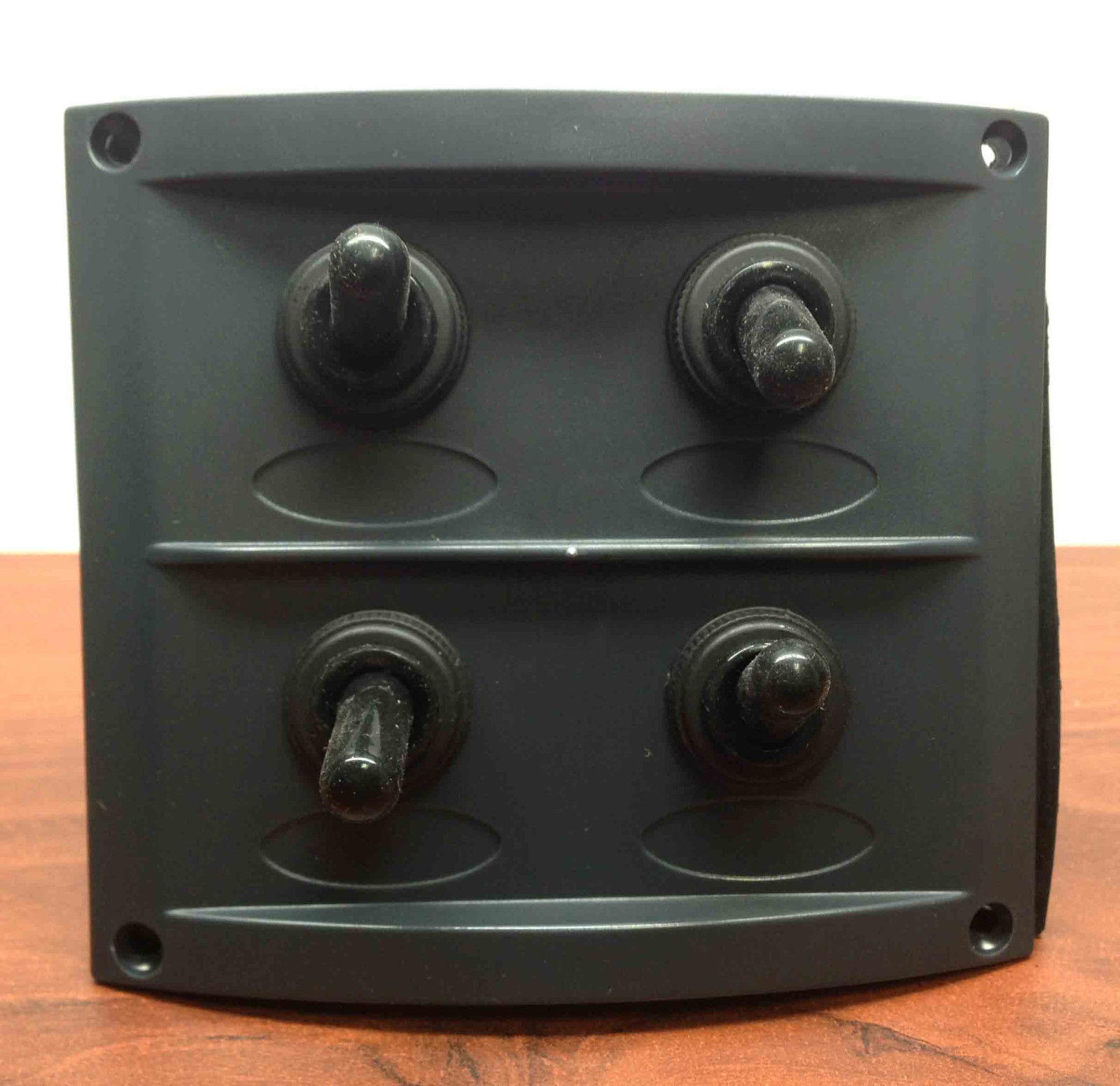 Pactrade Marine Black Waterproof Boat Switch Panel with Fuses & Neoprene Cap Switches 12V
