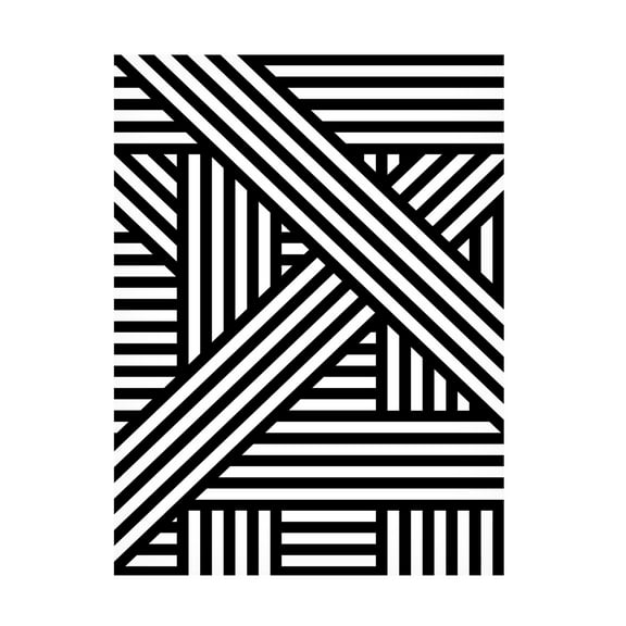 Canvas Wall Art - Tom Quartermaine 'Black and White Bold Modern Abstract Line Art 3' Wall Art for Living Room, Bedroom, or Office Décor by Trademark Fine Art - 24 x 32 Inches