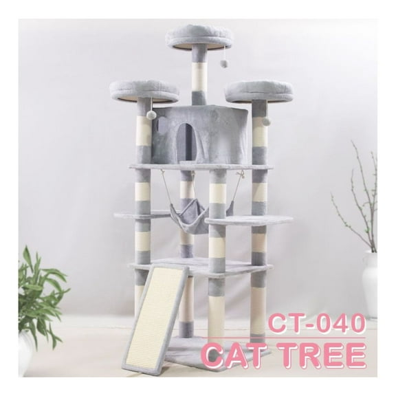 Cat Tree 67 Inch Multi-Level Cat Tower, Large Tall Cat Condo with 3 Plush Perches & 4 Scratching Posts, Kitty Activity Center Play House
