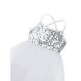 thumbnail image 3 of iEFiEL Girls Sequins Ballet Dress Hi-low Tulle Dance Leotard Dress Ivory 4-5, 3 of 6