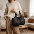 thumbnail image 3 of Sunyuer Vintage Hobo Bag for Women - Large Capacity Crossbody Shoulder Handbag with Multi Pockets, 3-Way Carry, Adjustable Strap, 3 of 7