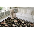 thumbnail image 2 of Transitional  Area Rug Tropical Black Floral Leaves Vines Bordered Rug - Actual 5' 2" x 7' 2", 2 of 5