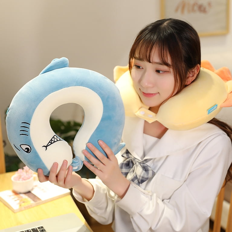 Inflatable Hooded Neck Pillow with Patented Pump and Hood Grey