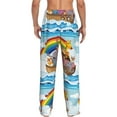 thumbnail image 3 of Goofa Rainbow Animals on Noah's Ark Printed Soft Pajama Pants for Men, Wide Leg Comfy Casual Lounge Yoga Pants-XX-Large, 3 of 9