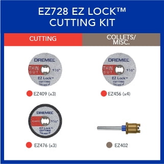 Dremel Kit 18 pièces d'accessoires rotatifs de ponçage et meulage EZ Lock  Dremel EZ727-01