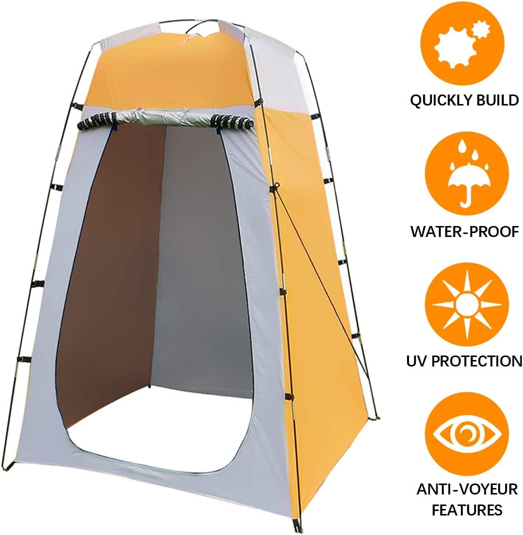 Quick Set Up Shower Tent - Waterproof Dressing & Privacy Tent for Camping and Beach - Portable Changing Room Shelter Canopy with Tent Pegs, Poles, Ropes, and Storage Bag - 47.24X47.24X70.87 Inches