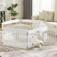 thumbnail image 7 of Demi Bonn 24" Dog Playpen 6-Panel Adjustable Folding Portable Pet Fence for Small to Medium Dogs Indoor Outdoor Use, White, 7 of 7