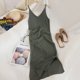 thumbnail image 1 of OCEANLOVE, Vestidos de punto sólidos con cuello en V, informales que combinan con todo, vestido coreano sencillo a la moda para mujer, Vestidos elegantes, ropa nueva 15517 Tan Jianjun unisex, 1 of 2
