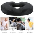 thumbnail image 4 of NKTIER Donut Ring Cushion Rebound Memory Foam with Luxury Cover for Relief of Hemorrhoids, Orthopedic Fixed Seat Cushion, Coccyx or Postpartum Pain Car, Wheelchair, Office, Black, 4 of 8