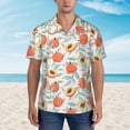thumbnail image 2 of Naloa Peach Print Authentic Hawaiian Shirt, Men's Tropical Aloha Shirt for Summer Parties Vacations,Medium, 2 of 7