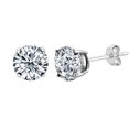 thumbnail image 1 of Sterling Silver Rhodium Finish 5mm Round Cubic Zirconia Stud Earring, 1 of 1