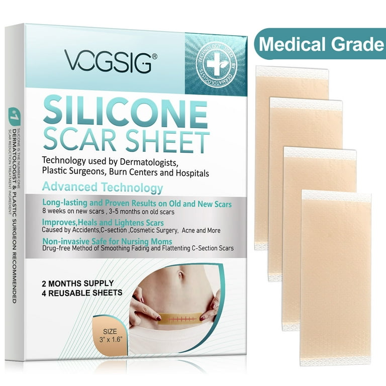 VICVINUEL Silicone Scar Sheets, Special Design Sticks Super Well, Reduces  New Sc