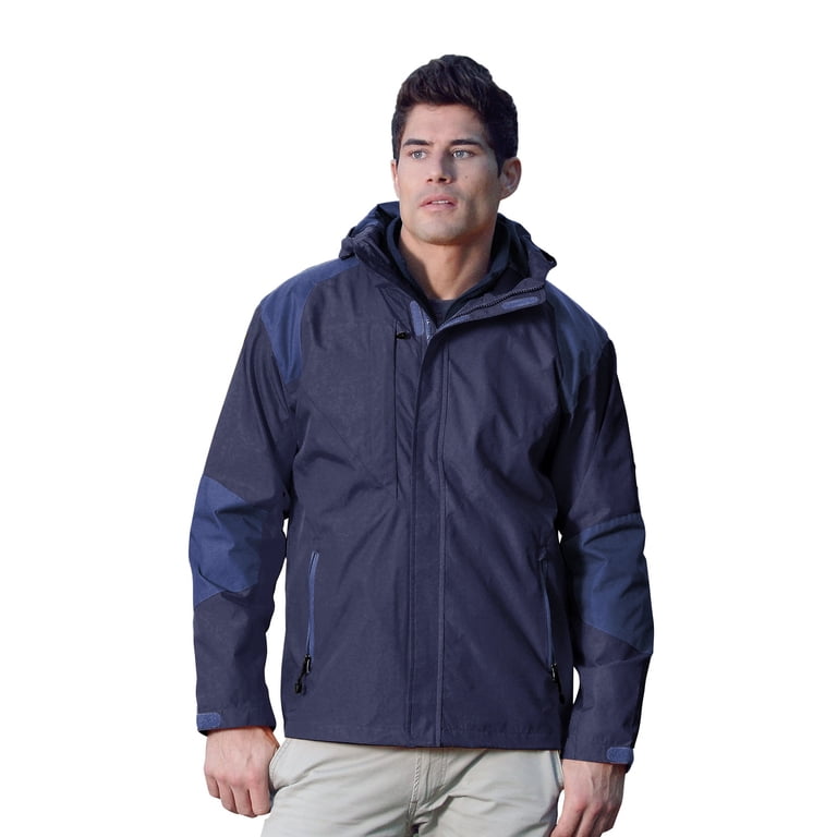 Tri-Mountain Slalom 9200 Hooded Nylon Woven Jacket, 3X-Large, Navy 