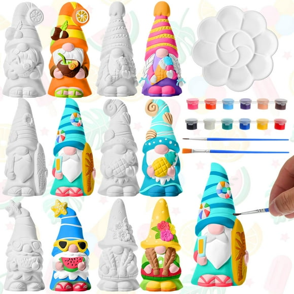 Art Craft Kit Arrowbash, juego de 6 gnomos de cerámica, 13 cm, para bricolaje