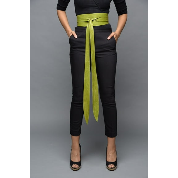 Mothers day gift, Leather obi belt, leather wrap belt, plus size belt, Waist cincher belt, plus size belt, GREEN - Gitas Portal