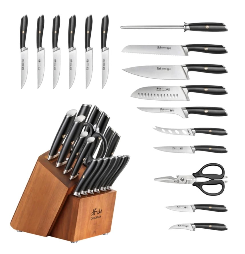 Cangshan L Series 17 Piece German Steel Forged Knife Set (Black)