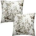 thumbnail image 2 of Light Ink Gray Chinoiserie Floral Throw Pillow Cover 16x16 Inch Pack of 2 Grey Flowers Cushion Pillow Case Square Vintage Rustic Floral Pillowcase for Party Bed Sofa Home Car Bedroom Outdoor, 2 of 6