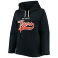 thumbnail image 2 of Women's Soft as a Grape Navy Detroit Tigers Plus Size Side Split Pullover Hoodie, 2 of 4