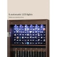 thumbnail image 5 of SONGMICS 6 LEDs Mirror Jewelry Cabinet 47.2-Inch Tall Lockable Wall/Door Mounted Jewelry Armoire Makeup Perfume Holder Organizer with Mirror Makeup Perfume 2 Drawers Dark Brown, 5 of 8