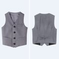 thumbnail image 4 of GiLiling Vest for Boys Girls Fall Lightweight Casual Uniform Jacket Underarm Top Fashion School Gilet Sleeveless Waistcoat Coat (Grey, 13-14 Years), 4 of 6