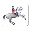 thumbnail image 1 of JSDART Beautiful Rider and Dapple Grey Horse on White Horseman Girl in Red Jacket Rearing Mousepad Mouse Pad Mouse Mat 9x10 inch, 1 of 1