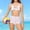 White, variant on SGFCWSX Girls 2-Piece Swimsuit, Kids Halter Bikini Print Triangle Top and Ruched Skirted Bottom, Bathing Suit for Beach Pool Pink Size 9-10Years