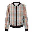 thumbnail image 4 of Winter Savings Clearance! Lindreshi Fall Jackets for Women Quilted Women's Casual Temperament Fashion Stand Collar with Pocket Zipper Jacket Printed Long Sleeve Casual Jacket, 4 of 4