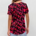 thumbnail image 4 of Delconic Scrub Tops Women Short Sleeve Plus Size V-Neck Fun Printed Scrubs Top Medical Nursing Uniforms with Pockets Hot Pink 3XL, 4 of 5