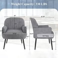 thumbnail image 5 of Velvet Accent Chair,Modern Upholstered Armchair Chairs,Single Sofa Armchair with Metal Legs for Living Room,Bedroom,Office,Grey, 5 of 8