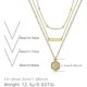 thumbnail image 2 of Gargantillas en capas para mujer, chapadas en oro de 14 quilates, sencillas, ajustables, con 26 letras, joyería para mujer, talla mediana, código de producto 38873, 2 of 4