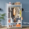 thumbnail image 2 of Perchero de pie con organizador de zapatos, burro ropa independiente para colgar que ahorra espacio, Organizador de Metal para Ropa Armario, Closet Organizador de Ropa, 2 of 8