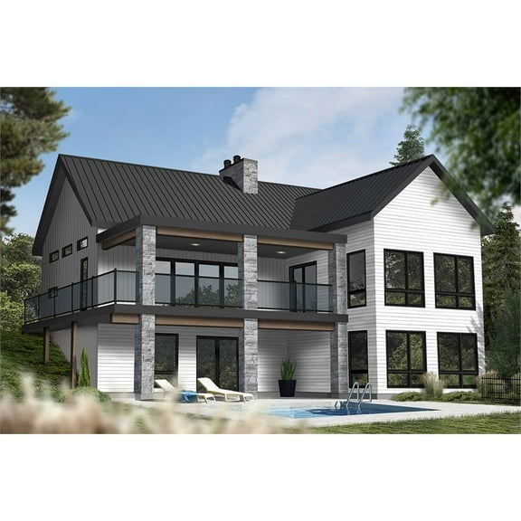The House Designers: THD-6372 Builder-Ready Blueprints to Build a Transitional Lake House Plan with Walkout Basement Foundation (5 Printed Sets)