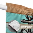 thumbnail image 4 of Nautical Anchor Swag Curtains for Kitchen/Bedroom/Living Room, Retro Blue Brown Wooden Boards Farmhouse Scalloped Curtains 63 Inch Long, Window Swag Topper Curtains Valances 2 Panels Set 36"x63", 4 of 8