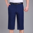 thumbnail image 2 of IROINNID On Sale Bermuda for Men Mid-length Pants Zipper Elastic Slim Denim Shorts,Black, 2 of 7