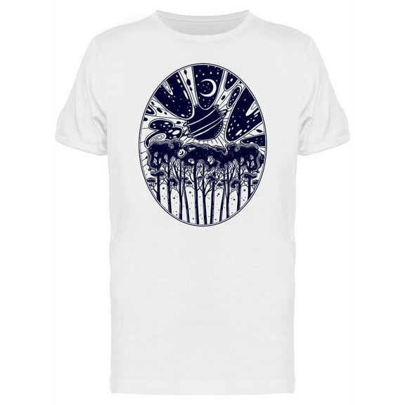 Night Starry Forest Landscape T-Shirt Men -Image by Shutterstock, Male Small
