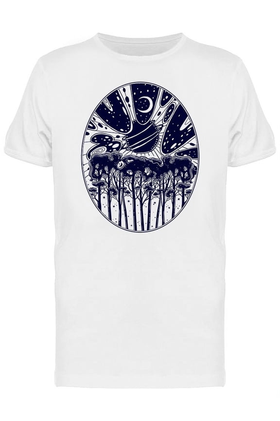 Night Starry Forest Landscape T-Shirt Men -Image by Shutterstock, Male Small