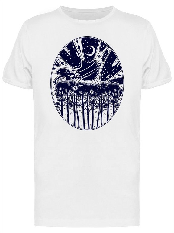 Night Starry Forest Landscape T-Shirt Men -Image by Shutterstock, Male 3X-Large