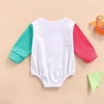 thumbnail image 6 of StylesILove Infant Baby Girl PWR Color Block Long Sleeve Cotton Sweatshirt Romper Oversized Toddler Girls Jumpsuit Fall Winter Outfit (6-12 Months), 6 of 6