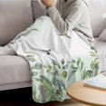 thumbnail image 3 of Leaf Bird Blanket Soft Cozy Warm Twin Blanket for Bed, Plush Fuzzy Flannel Fleece Blankets for Sofa, Sage Greeen Botanical Watercolor Animals Throw Blankets for Couch, Gifts for Men, 60"x80", 3 of 9
