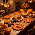 thumbnail image 5 of Disposable Paper Plates for Fall Harvest Party Decor - 24 Pack 7 Inch Dinner Plates Thanksgiving Autumn Pumpkin Maple Leaf Pattern Tableware Set, 5 of 6