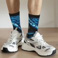 thumbnail image 6 of Hirioo Blue Viper Snake Closeup Face Pattern Adult Middle Tube Socks Breathable Sock Non-Pilling,Contrasting Color Design, 6 of 6