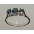 thumbnail image 2 of LBG Sterling Solid Silver ring with Natural London Blue Topaz Womens Engagement Ring - Size 11, 2 of 6