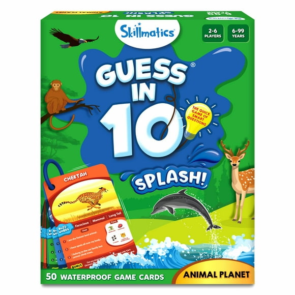 Juego de cartas Skillmatics Guess in 10 Splash Waterproof Cards