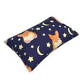 thumbnail image 3 of Naloa Corgi Lying With Moons And Stars Pillowcase, Throw Pillowcase, Wrinkle-Free, Stain-Resistant with Hidden Zipper for Bedroom Sofa - 20"x30", 3 of 9