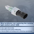 thumbnail image 5 of Unique Bargains Reverse Light Switch for Fiat 500 2007-2025 for Fiat 500 for Abarth 2007-2015 2 Pin Backup Indicator Lamp Switchs Replacement 60811423 1 pcs, 5 of 7