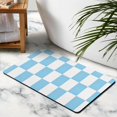 thumbnail image 3 of 20x32 in Checkered Bathroom Rug - Non-Slip, Long Bath Mat, Water-Absorbing, Soft Microfiber, Machine Washable for Showers., 3 of 5
