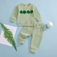 thumbnail image 5 of XAOFW Kids Outfits Saint Patricks Day Striped Top Pants Embroidery Print Long Sleeve O-Neck Funny Stylish Holiday Vacation Clothes Sets, 5 of 5